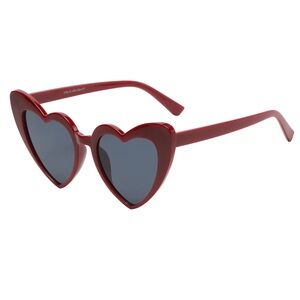 Maroon Heart Sunglasses